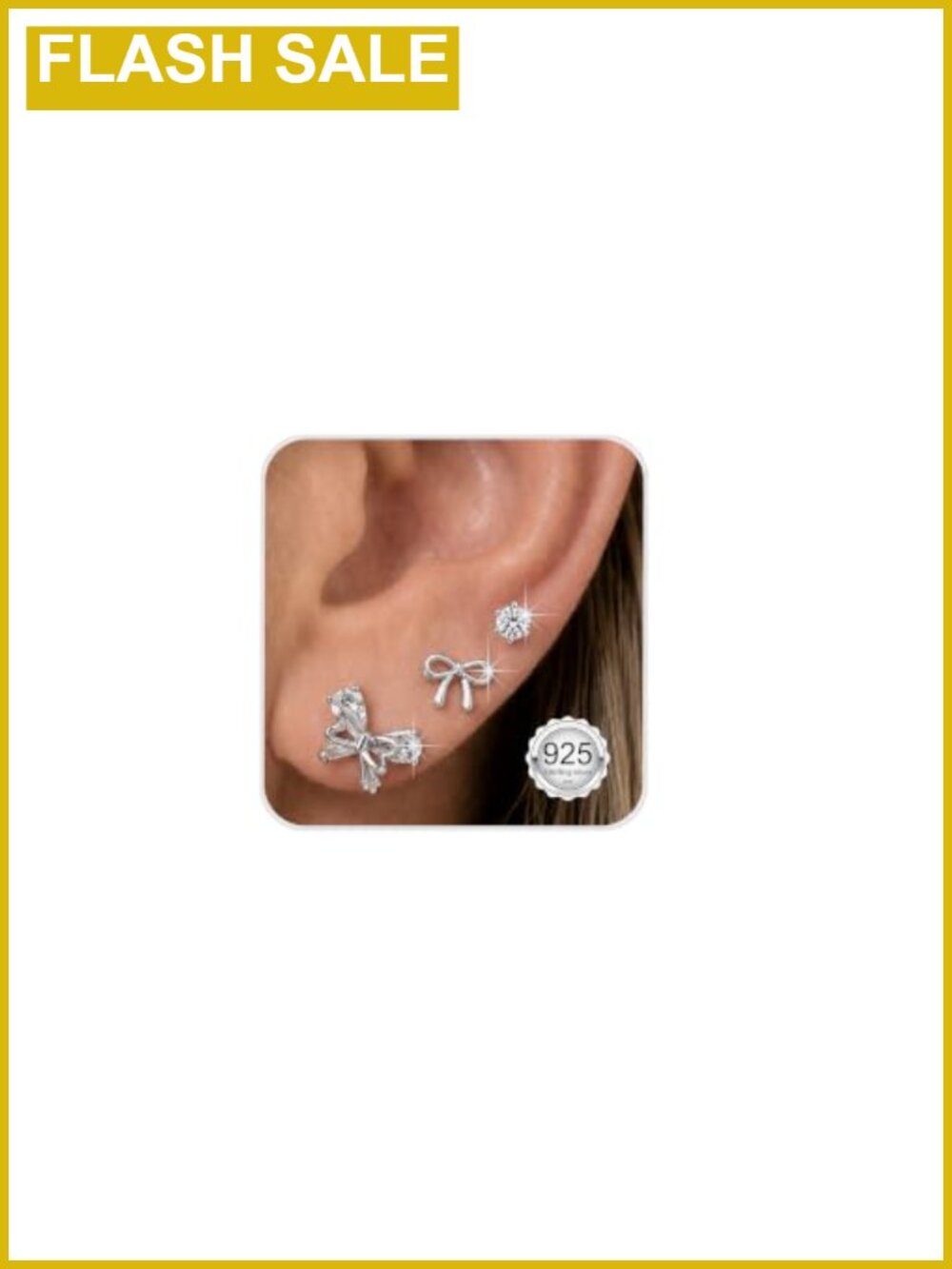 14K Gold Plated CZ Stud Earrings Set for Sensitive Ears - Hypoallergenic